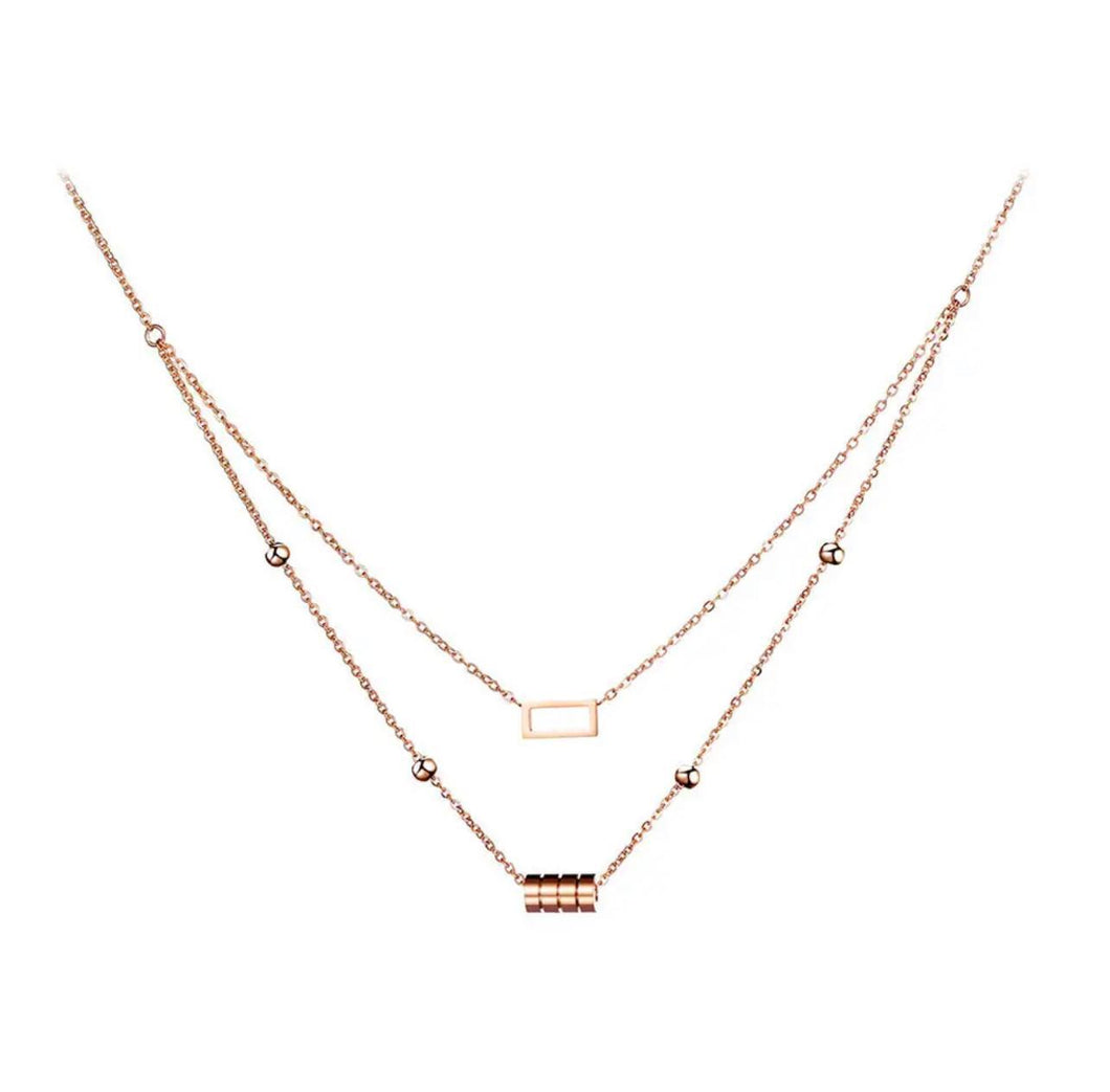 Rose Gold Double Chain Necklace
