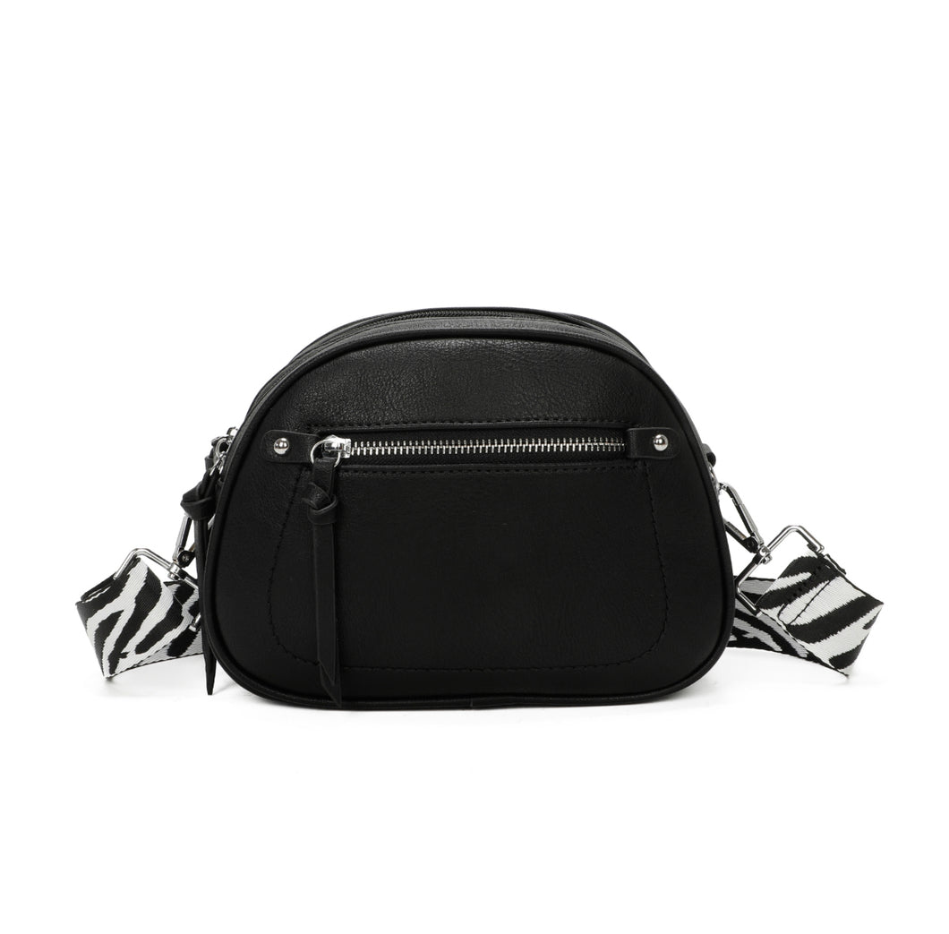Black Crossbody Handbag with Strap