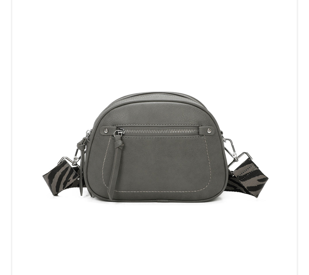 Grey Crossbody Handbag with Strap