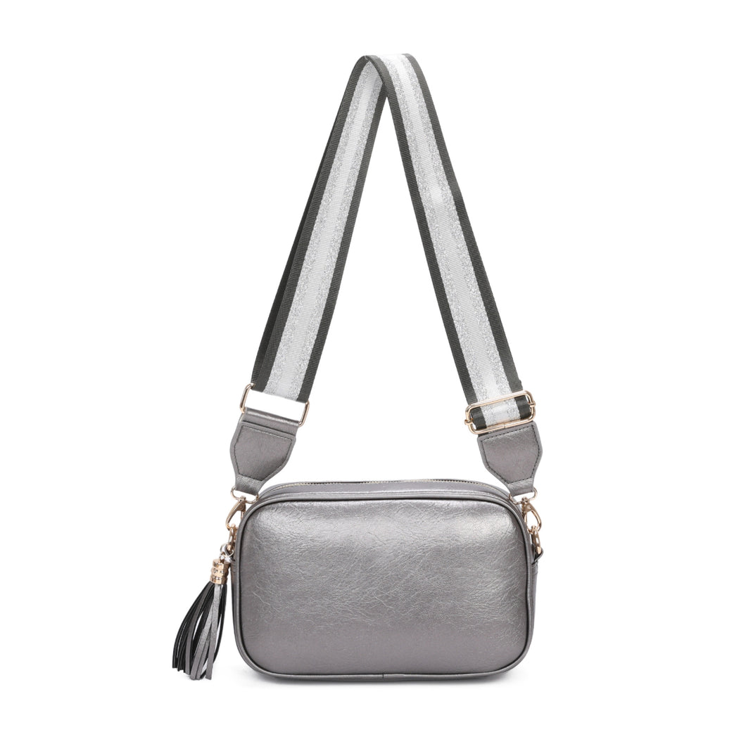 Metallic Pewter Crossbody Handbags