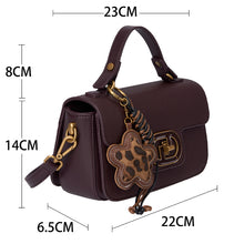 Load image into Gallery viewer, BW7713 Wine Flap over Top Handle bag with Flower Charm