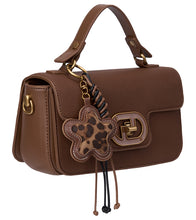 Load image into Gallery viewer, BW7713 Tan Flap over Top Handle with Flower Charm
