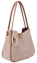 Load image into Gallery viewer, BW6883 Khaki Bessie Checkerboard 2 in 1 bag