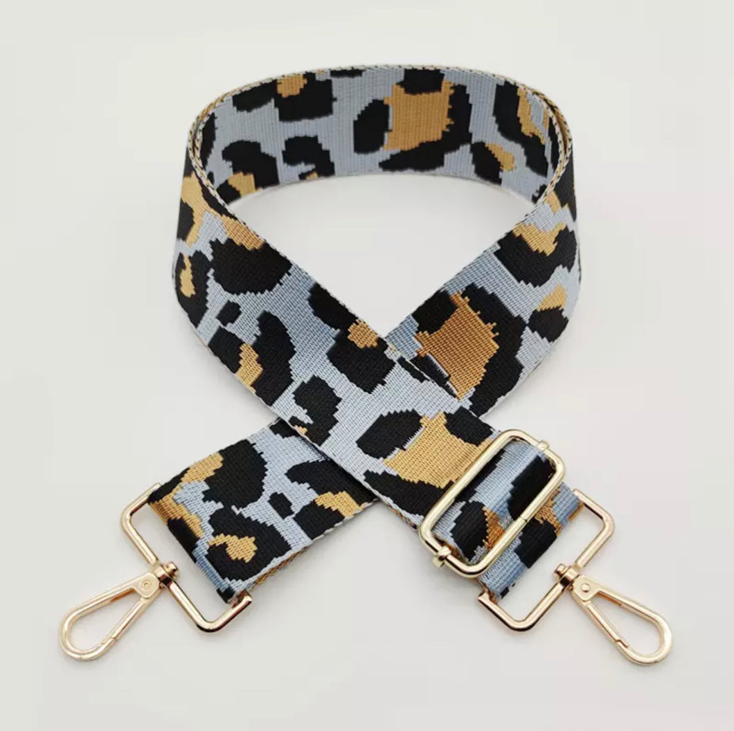 HS016 Power Blue Leopard Strap with Gold/Black (Gold Fittings)