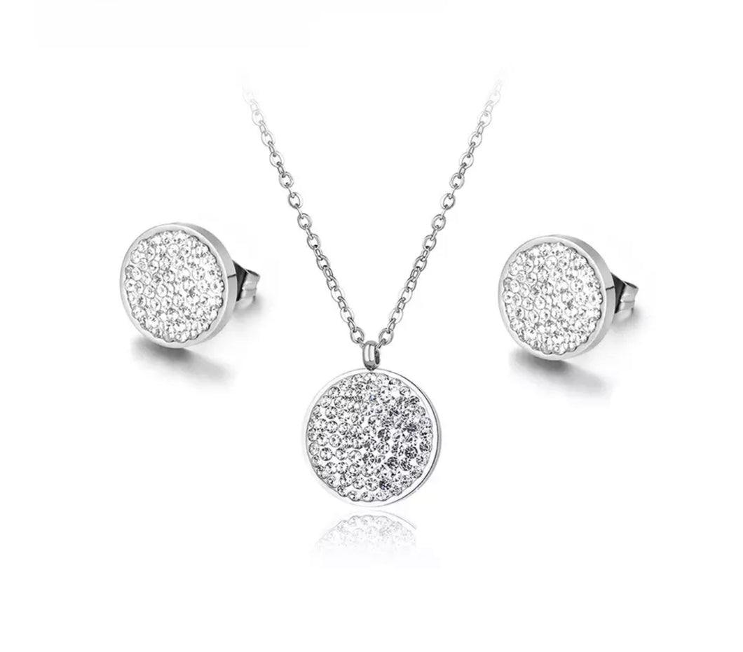 Pave stone Set Necklace & earring set
