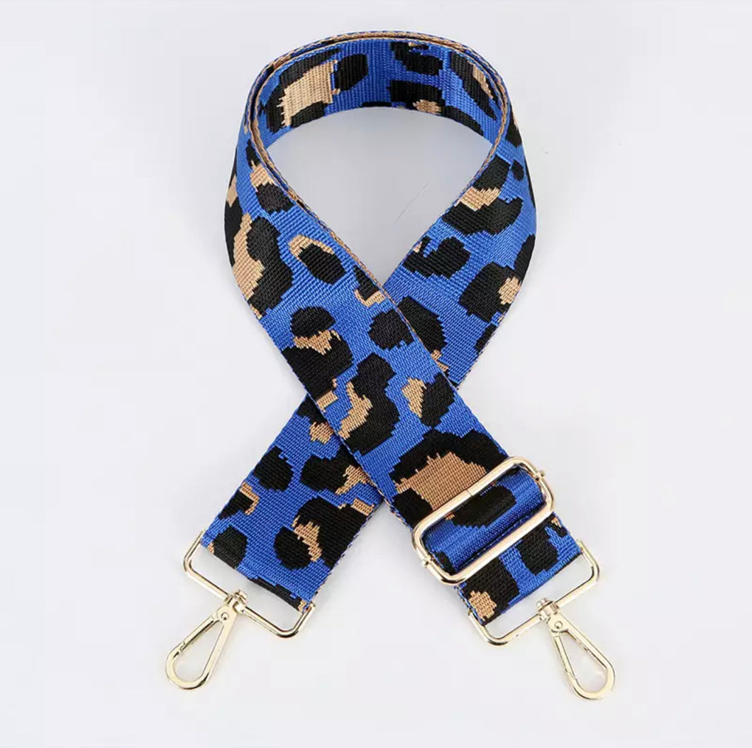 HS014 Blue Leopard Print Strap (Gold Fittings)