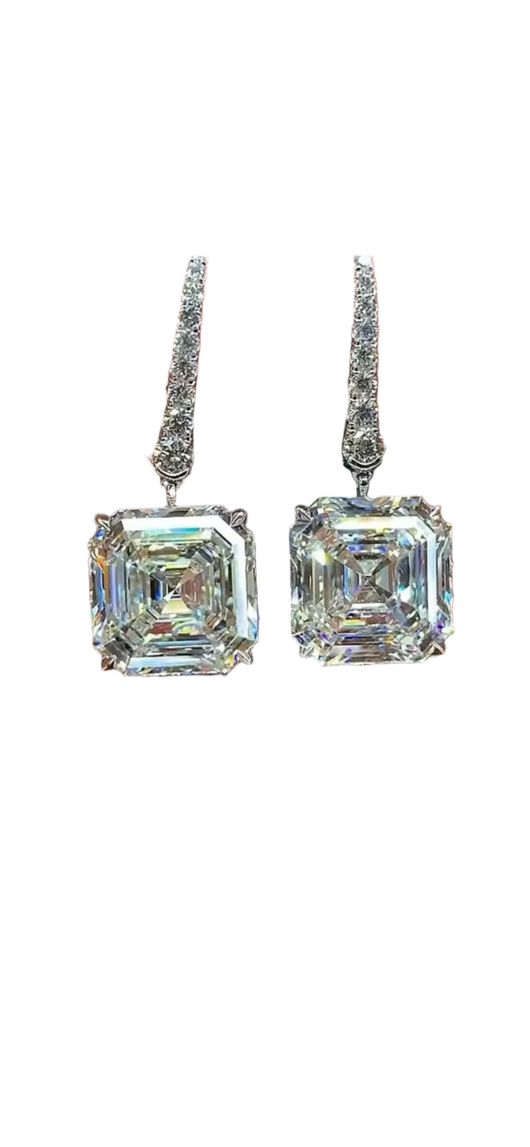 Square Drop Diamante Earrings