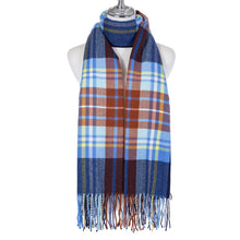 Load image into Gallery viewer, SC1394 Blue Check Scarf
