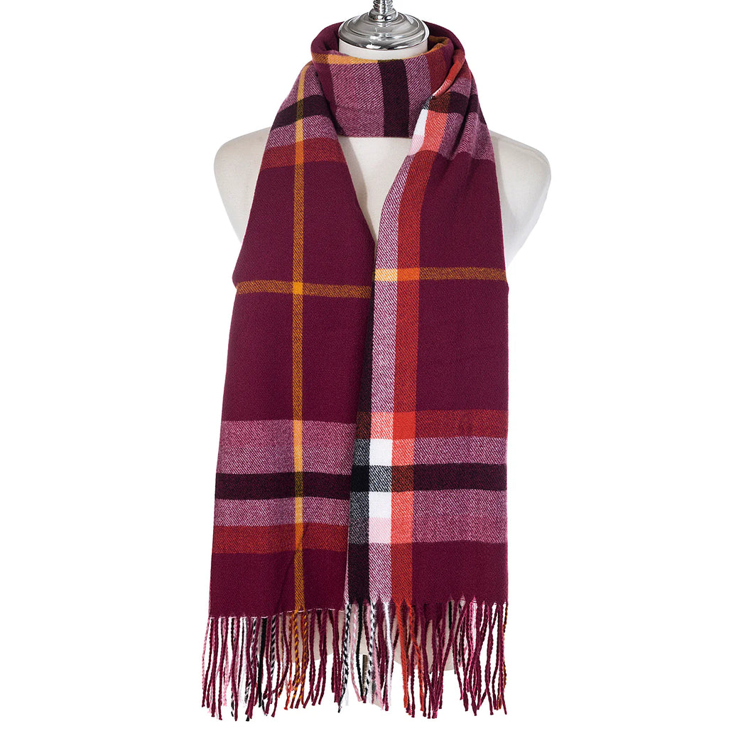 SC1812 Cherry Checked Scarf
