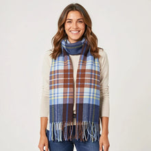 Load image into Gallery viewer, SC1394 Blue Check Scarf

