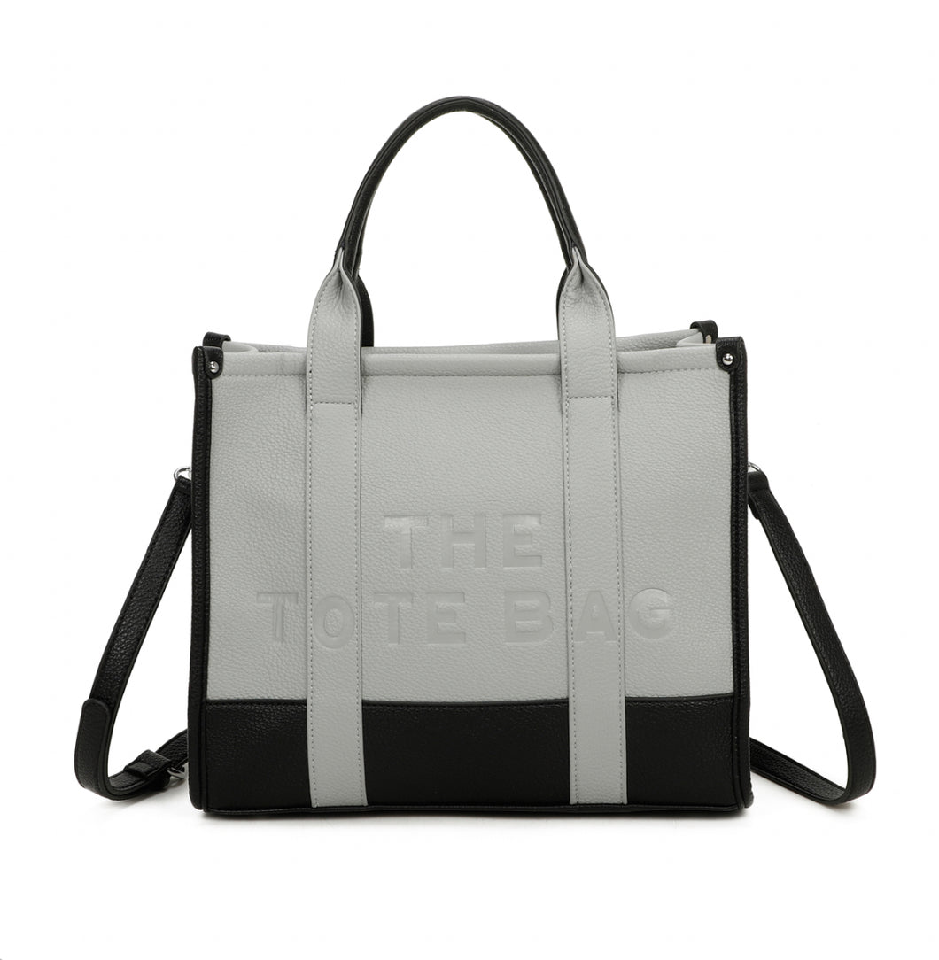Bitone Grey/Black Large Tote Bag