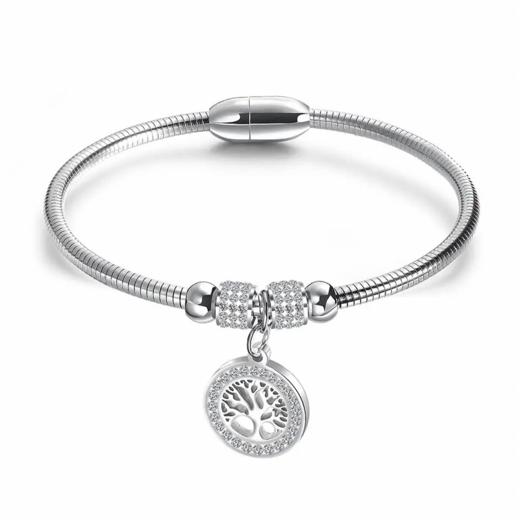Silver Bracelet with Tree of Life Charm