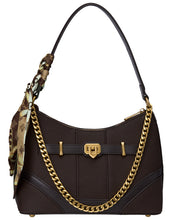 Load image into Gallery viewer, BW7717 Brown Bessie Urban Chain Shoulder Bag with Scarf
