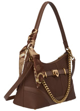 Load image into Gallery viewer, BW7717 Tan Bessie Urban Chain Shoulder Bag with Scarf

