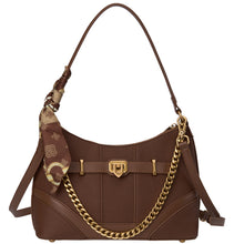 Load image into Gallery viewer, BW7717 Tan Bessie Urban Chain Shoulder Bag with Scarf
