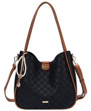 Load image into Gallery viewer, BE6883 Black Bessie Checkerboard 2 in 1 bag
