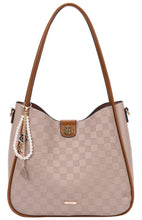 Load image into Gallery viewer, BW6883 Khaki Bessie Checkerboard 2 in 1 bag
