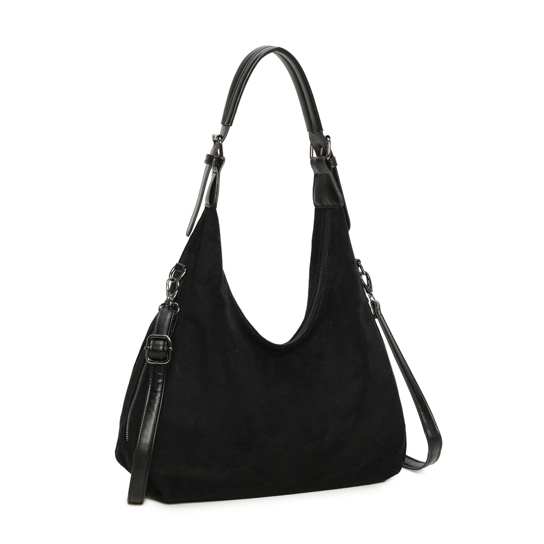 Black Suede Shoulder Bag