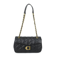 Load image into Gallery viewer, JM1776 Black Quilted Chain Shoulder Bag with Flap Closure
