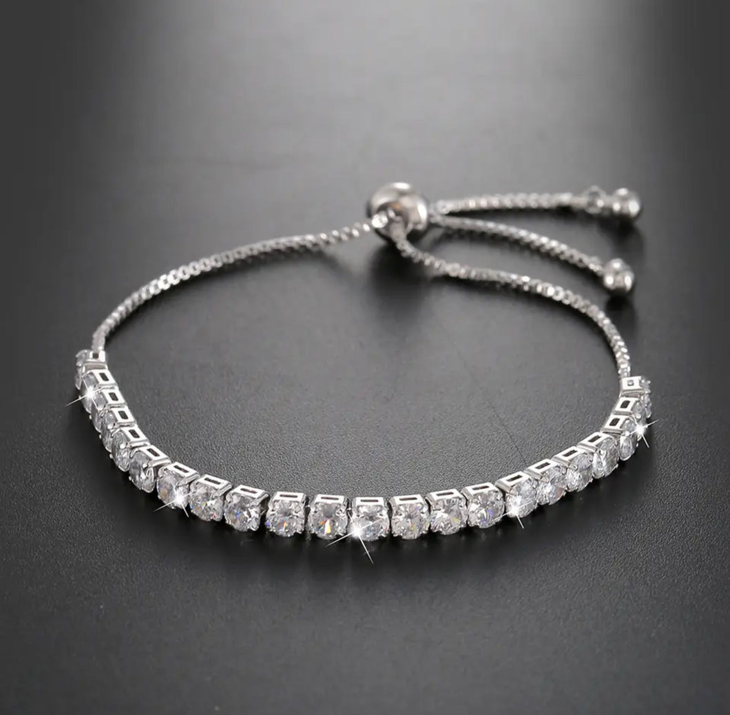 Silver Cubic Zirconia stone set  bracelet