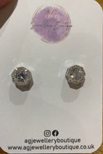 Load image into Gallery viewer, Octagonal Stone set Earrings
