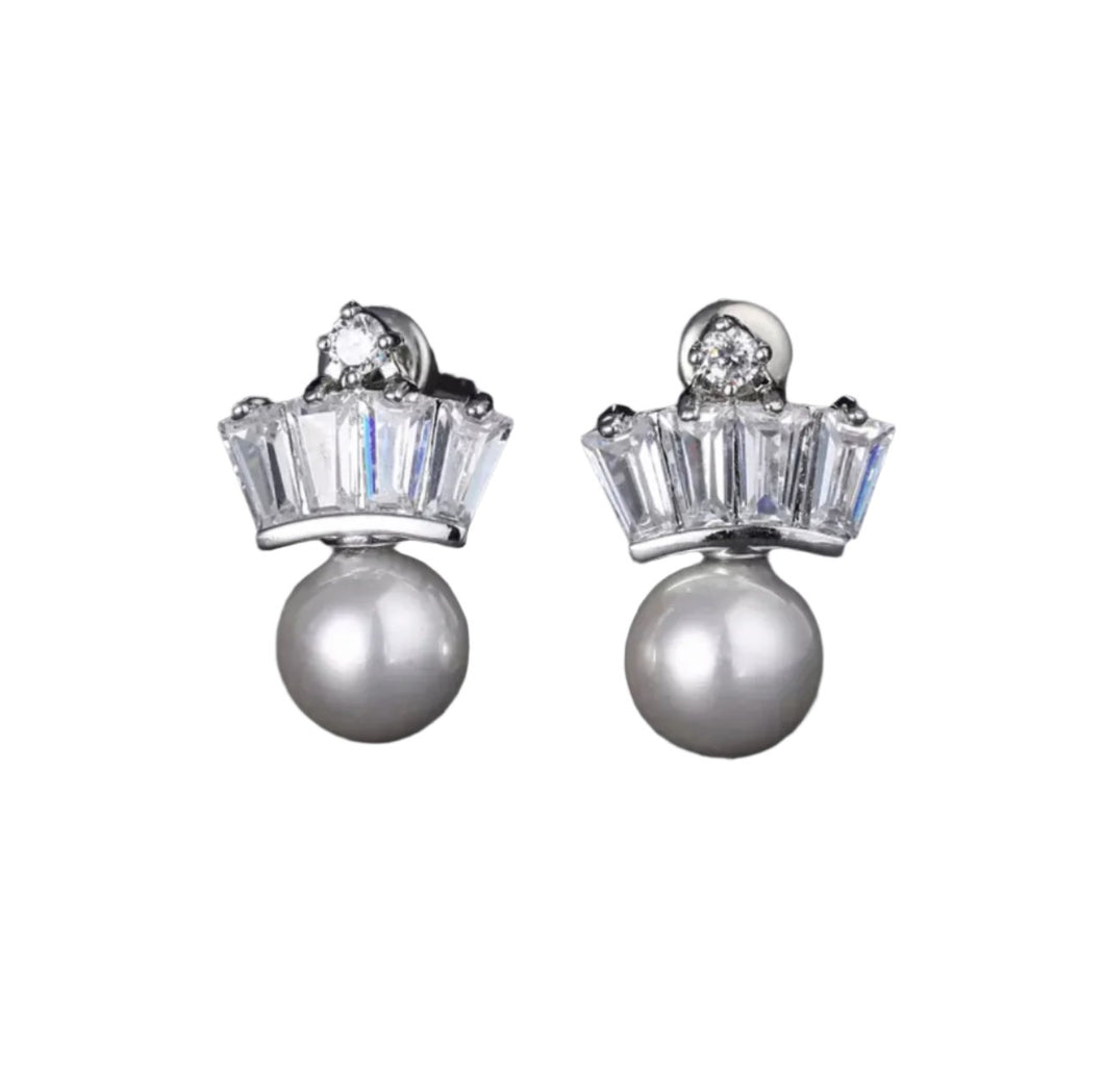 Pearl & Cz Earrings