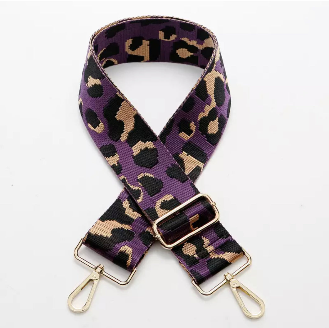 HS009 Purple Leopard Print Strap (Gold Fittings)