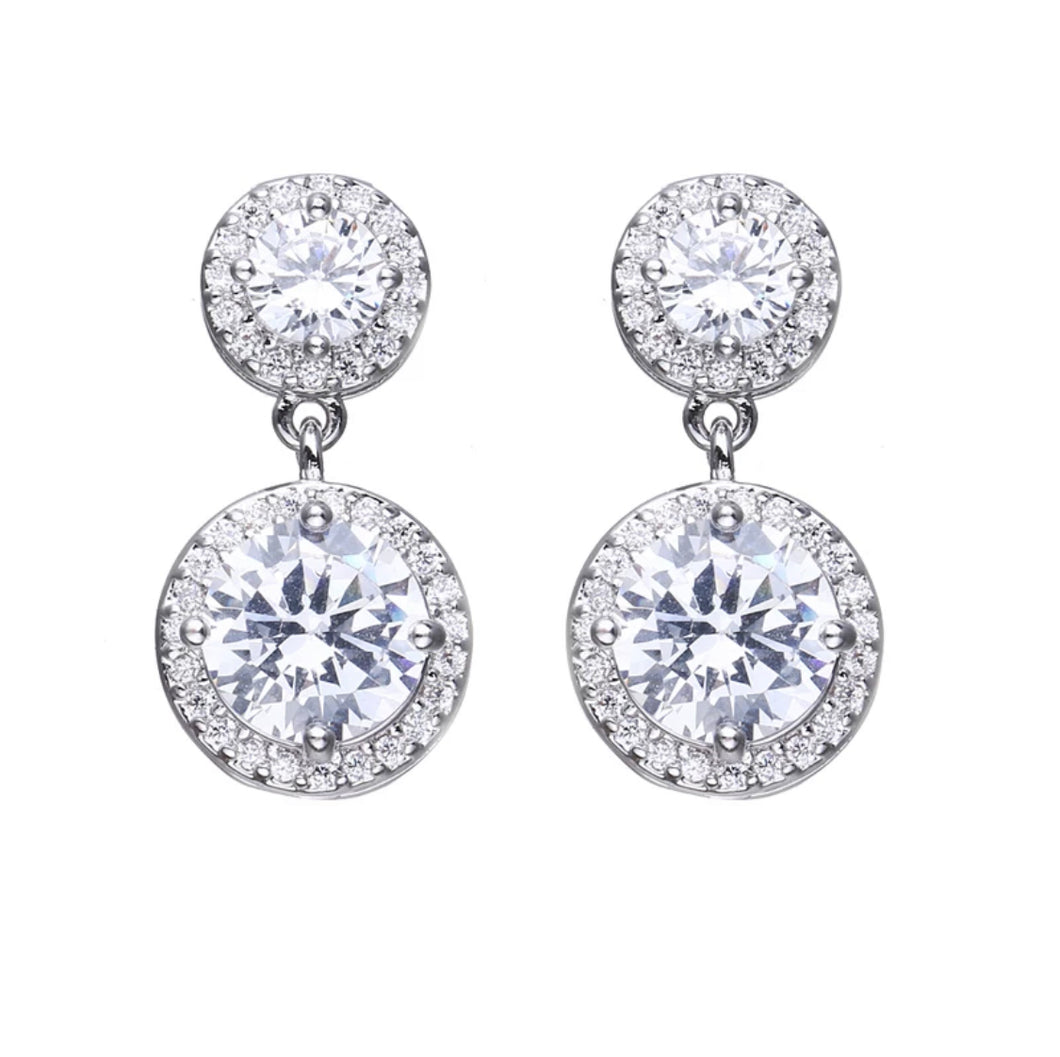 Stone set Cz Drop Earrings