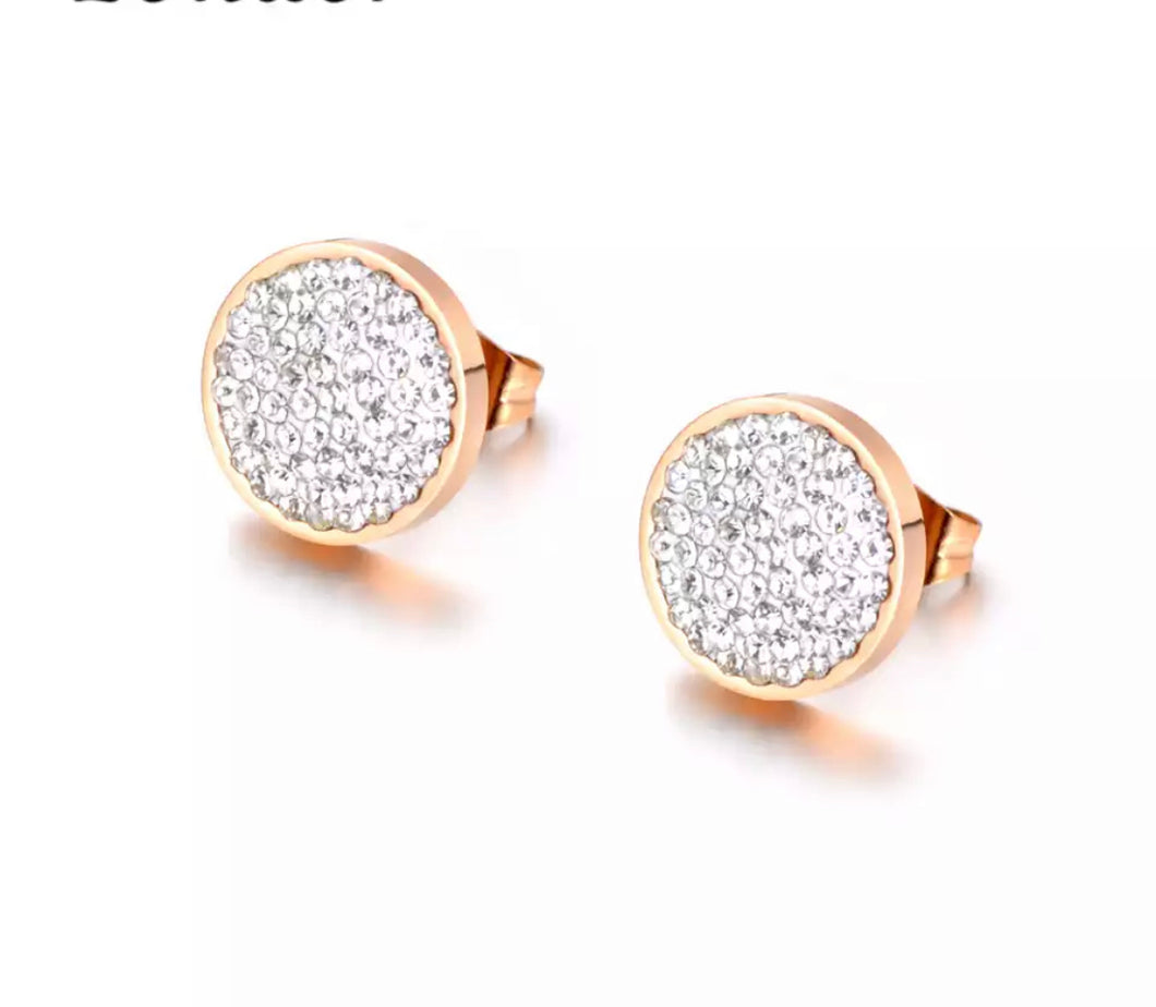 Rose Gold Colour Crystal Stud earrings