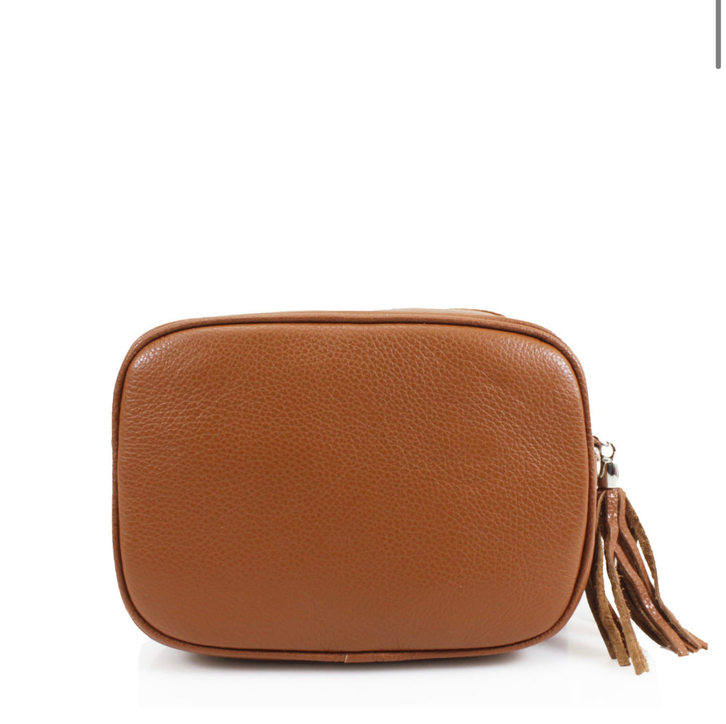 Real Leather Tan Crossbody Bag