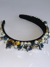 Load image into Gallery viewer, A1009 Navy Blue/ Pearl Embellished Headband
