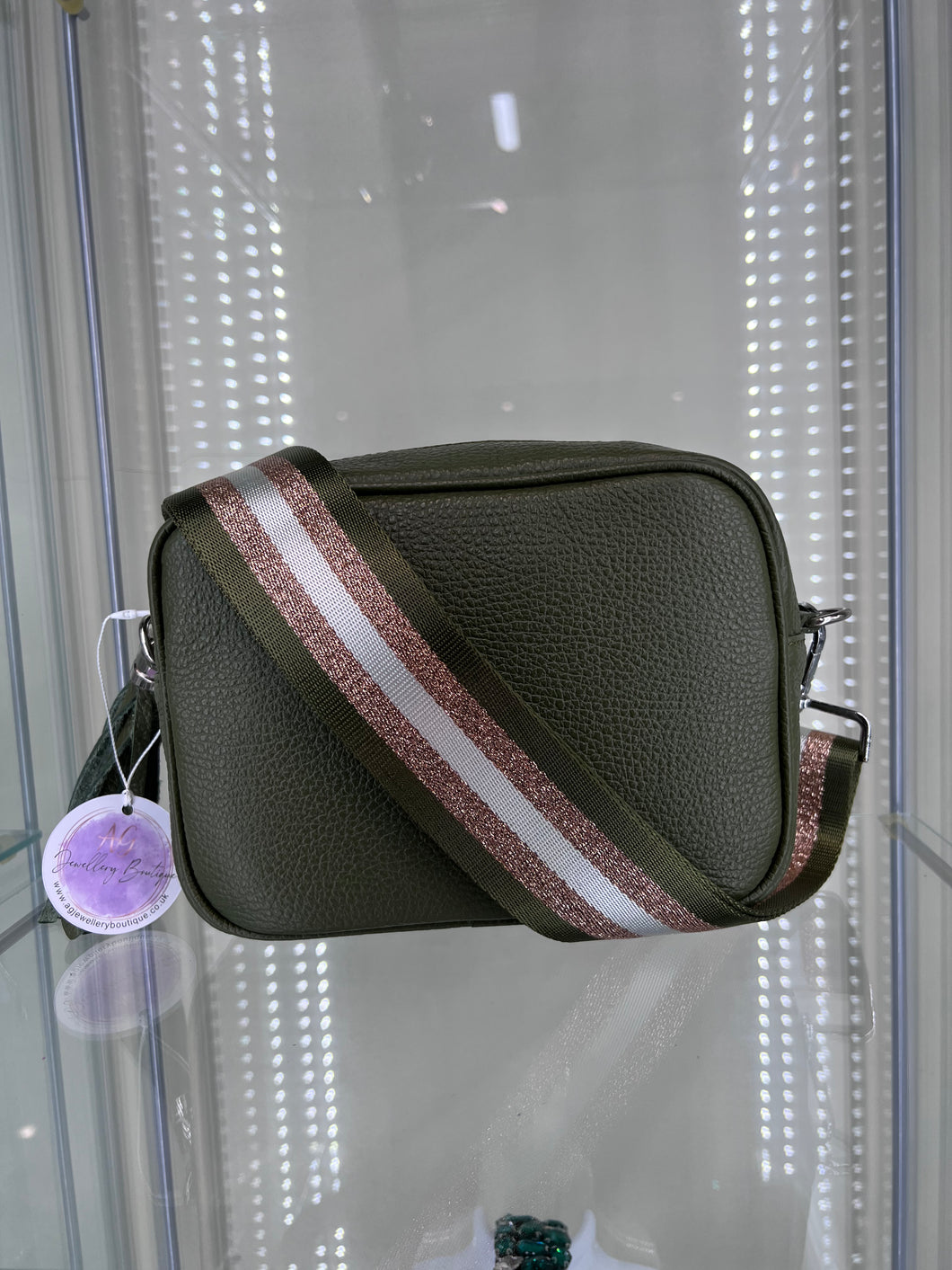 Real Leather Green Crossbody bag with strap