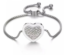Load image into Gallery viewer, Heart Stone set adjustable Bracelet
