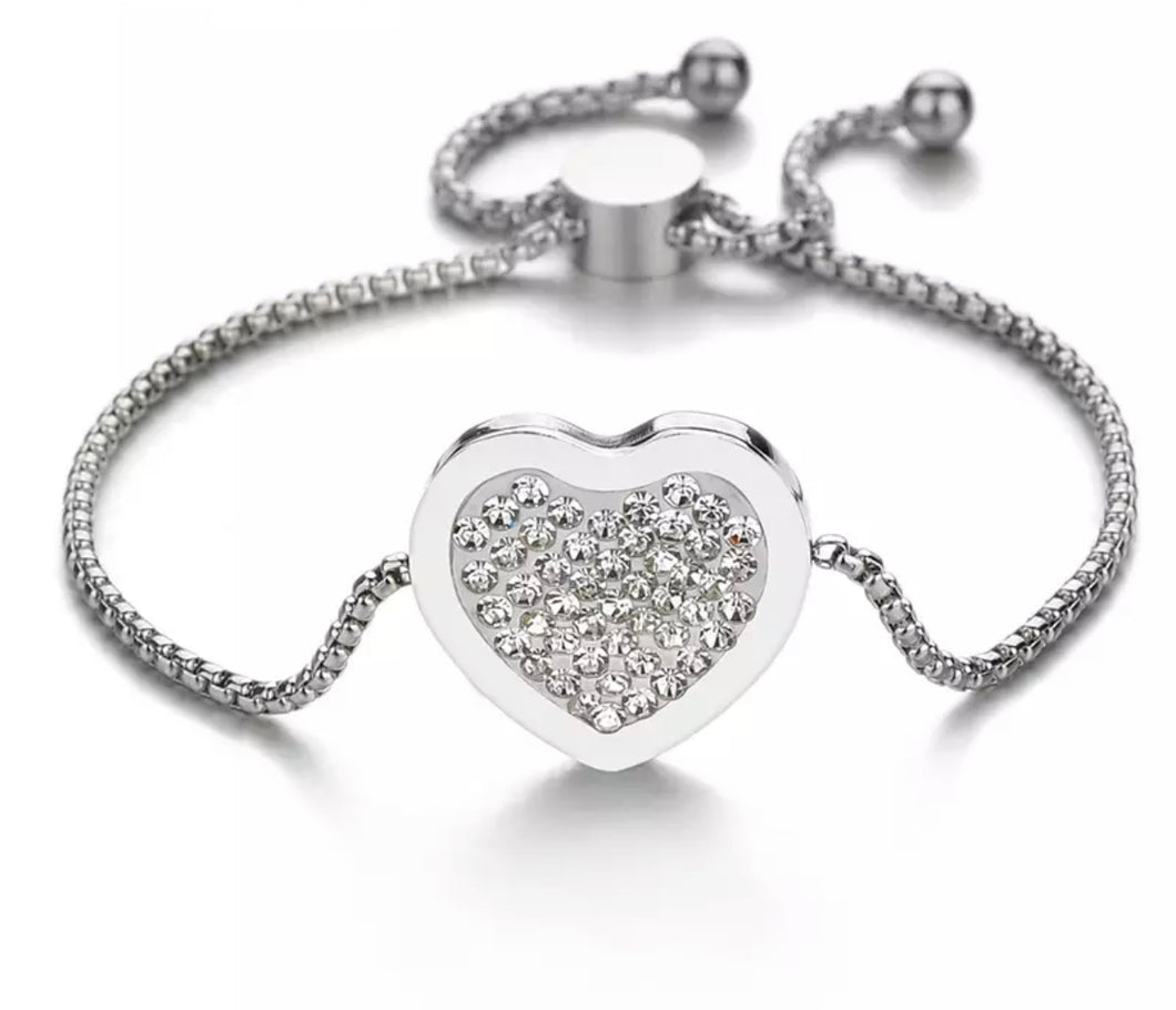 Heart Stone set adjustable Bracelet