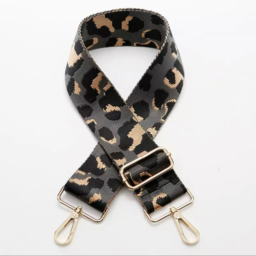 HS010 Black Leopard Print Strap (Gold Fittings)