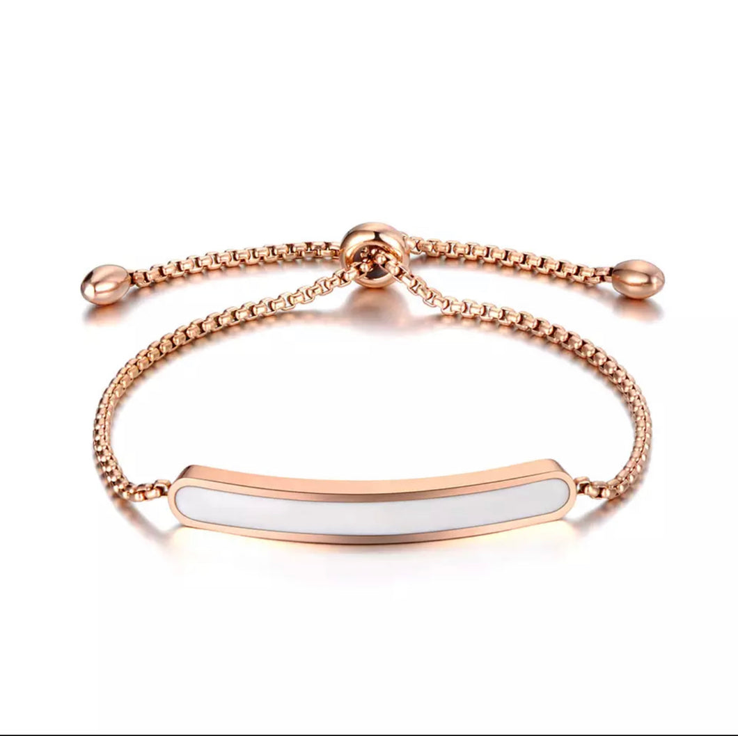 Rose Gold Bar Adjustable Bracelet
