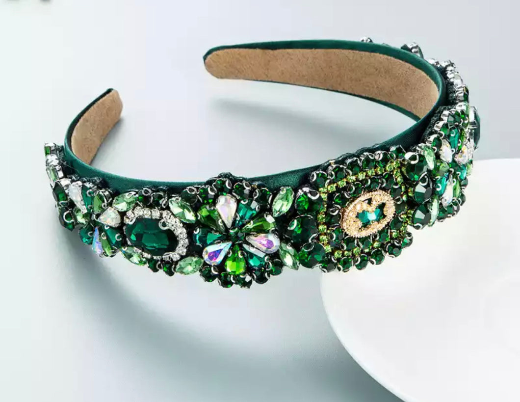 Emerald Green Embellished Headband