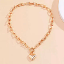 Load image into Gallery viewer, Rose Gold Heart Pendant Necklace with bolt ring clasp
