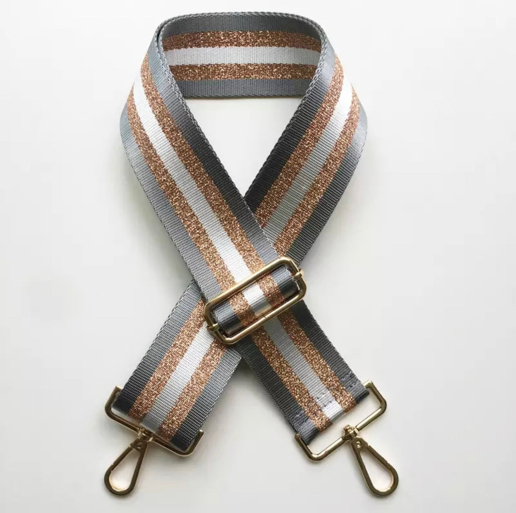 HS029 Grey Stripe Strap with Rose Gold (Gold Fittings)