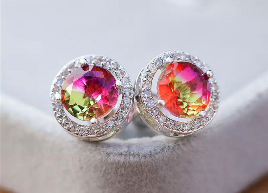 Rose Mix Diamanté Earrings