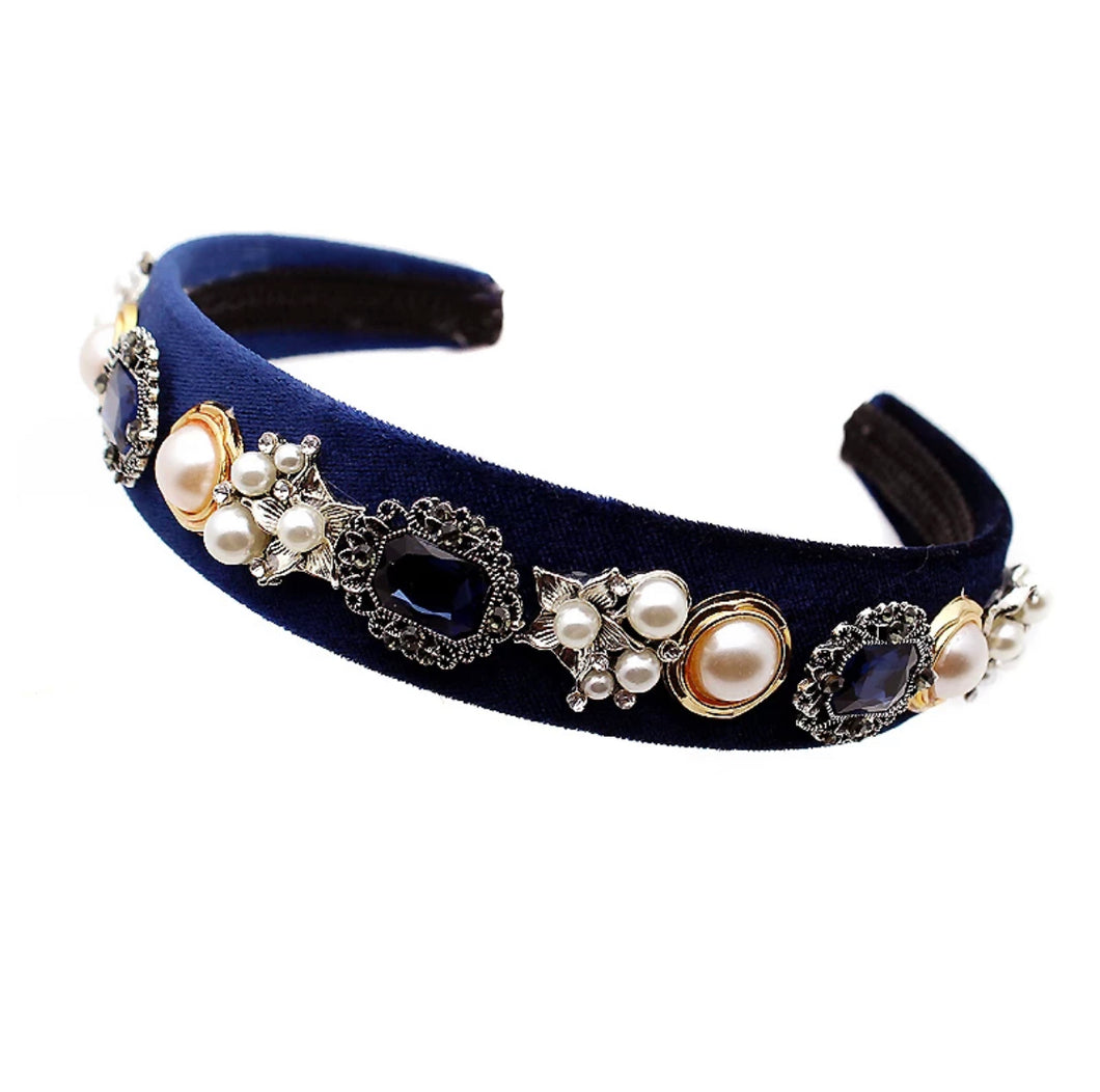 Navy Pearl Headband