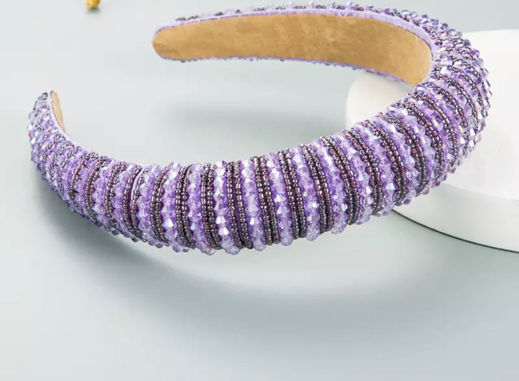 Lilac/Purple Crystal Headband