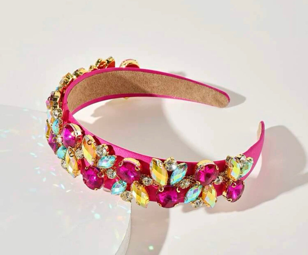 Pink/Lemon/Aqua Multi Coloured Headband