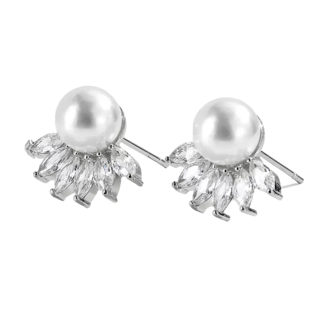 Pearl & Cz Earrings